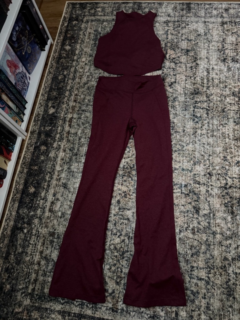 lululemon athletica Burgundy High-Waist Flared Leggings Set